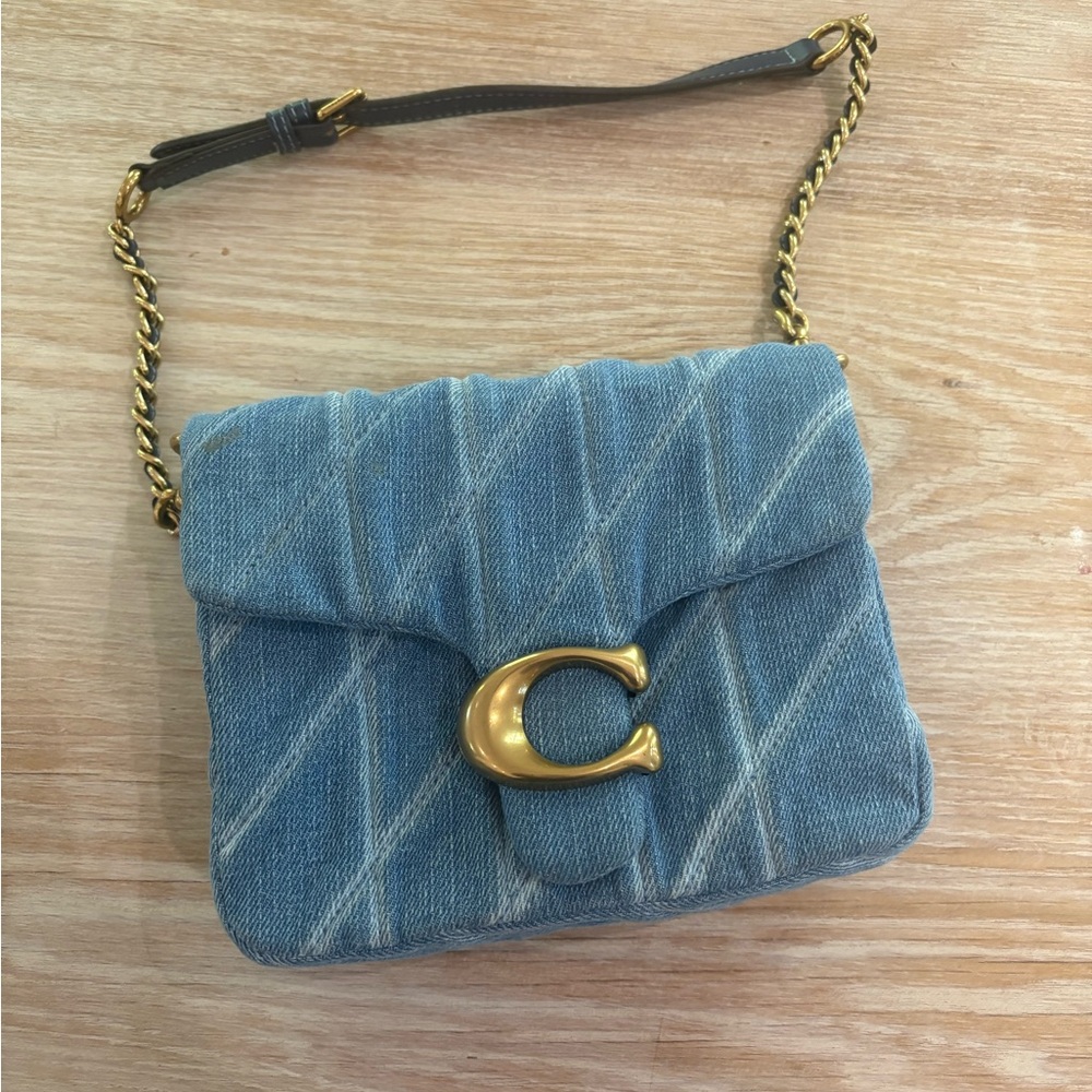 Coach Blue Denim Times Square bag, comes with long strap as well